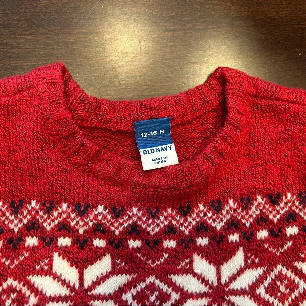 Old Navy Festive Red and White Sweater